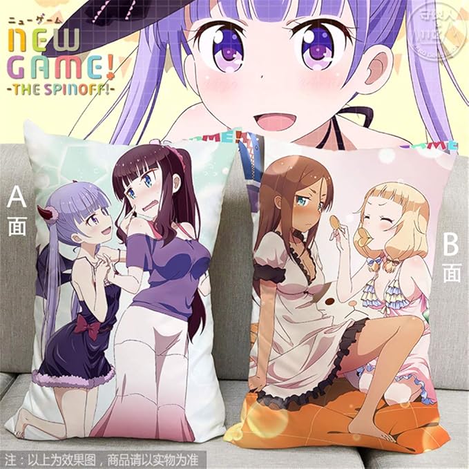 Amazon Kutao 抱き枕 New Game ニューゲーム 滝本ひふみ 涼風青葉 八神コウ 遠山りん 桜ねね 飯島ゆん 篠田はじめ 阿波根うみこ 葉月しずく 望月紅葉 鳴海ツバメ 両面プリント 抱き枕カバー アニメグッズ コスプレ小物 おしゃれ 萌え 40cm X 60cm アニメ 萌え