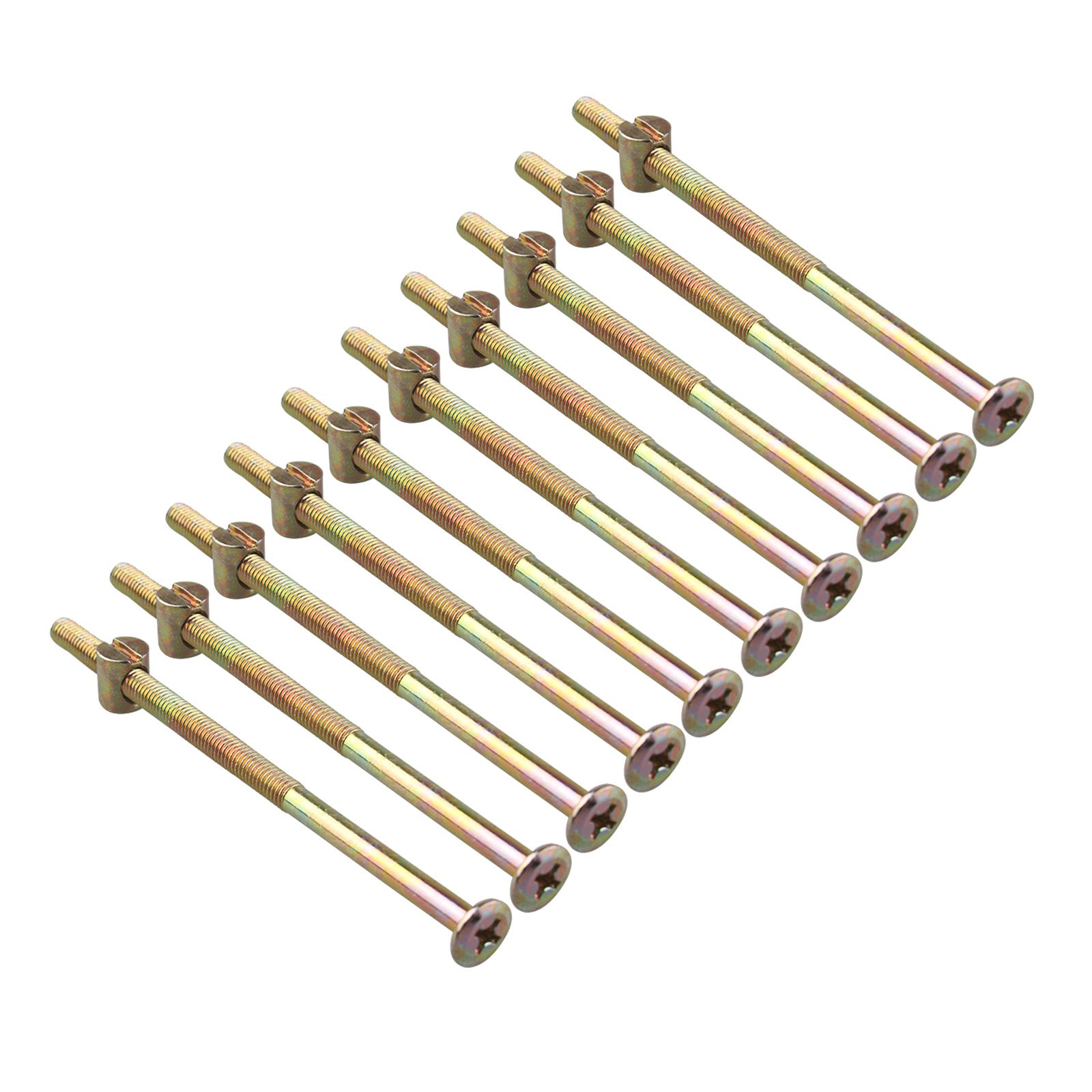 HALJIA 10 PCS Furniture Cot Bed Crib Wood Bed Chair Allen Head Bolt with Slotted Barrel Nut M6 X 120MM