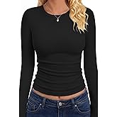 GAYHAY Long Sleeve Shirts for Women Basic Crop Tops Teens Crew Neck Tight Underscrub Clothes Workout Fall Trendy 2025