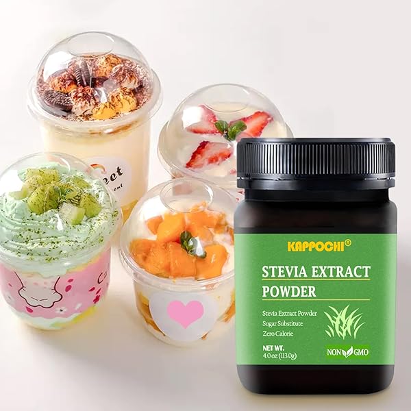 KAPPOCHI STEVIA POWDER, PURE STEVIA POWDER, 6.0OZ(170.0G), GREAT PLANT BASED SUGAR SUBSTITUTE, ZERO CALORIE SWEETENER