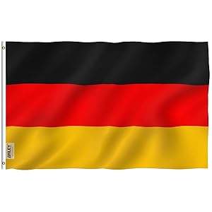 Anley Fly Breeze 3x5 Foot Germany Flag - Vivid Color and UV Fade Resistant - Canvas Header and Double Stitched - German Flags Polyester with Brass Grommets 3 X 5 Ft