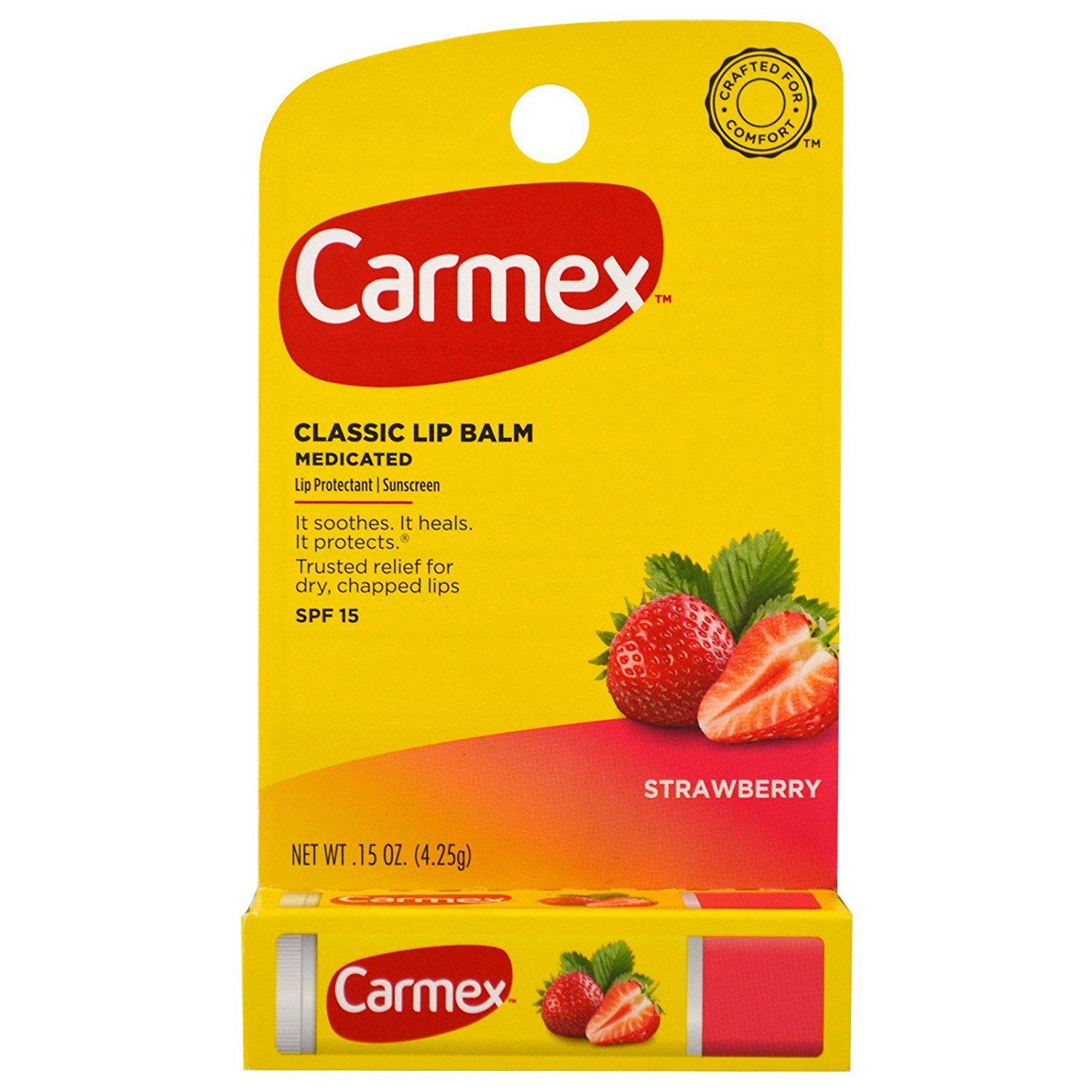 Carmex Click-Stick Moisturizing Lip Balm SPF 15 Strawberry 0.15 oz (Pack of 2) : Beauty