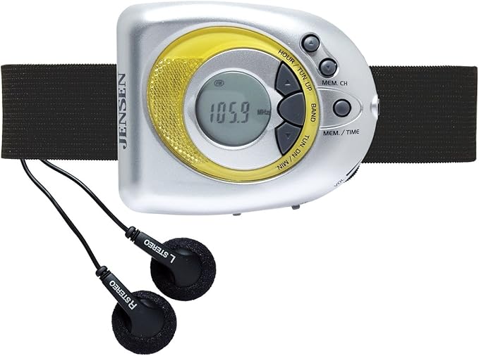 JENSEN Sport Digital AM/FM Armband Radio Belt Clip w/ Alarm/Clock