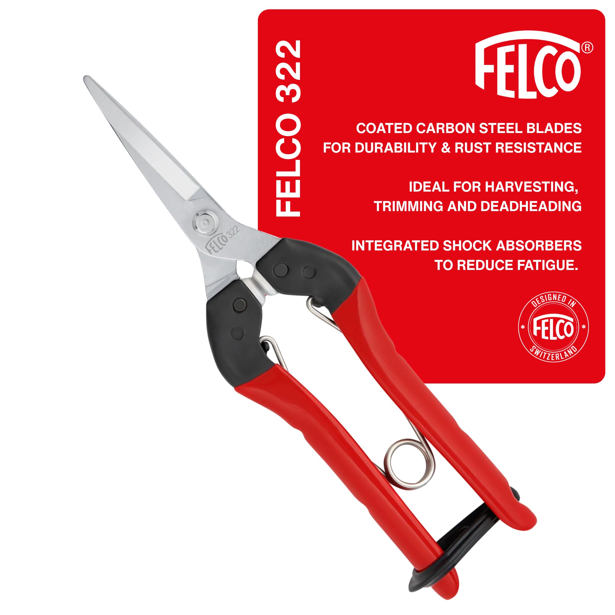 FELCO Model 322 Snips 48mm Straight Chrome Coated Snipping Blade Olive Grove Vineyard Floristry Gardening Horticulture Bonsai Topiary Made in Japan