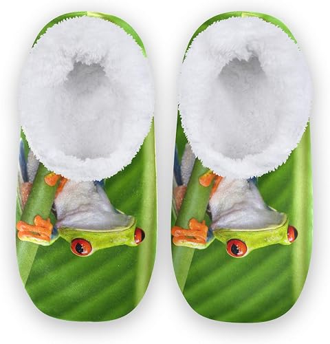 Grüner Frosch-Hausschuhe Mit Memory-Schaum – Rutschfeste Indoor-Schuhe Für M (US 5–8) & L (US 9–12)