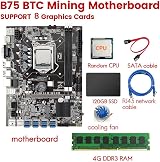 Oikabio B75 Mining Motherboard CPU Fan 4G DDR3 RAM 120G SSD 8 USB3.0 LGA1155 view 5