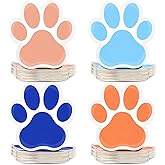 48Pcs Puppy Paw Party Plates Orange Blue Dog Birthday Party Paper Plates Supplies Disposable Blue Paws Print Dessert Tableware for Boy Kids Birthday Pet Themed Baby Shower Decor
