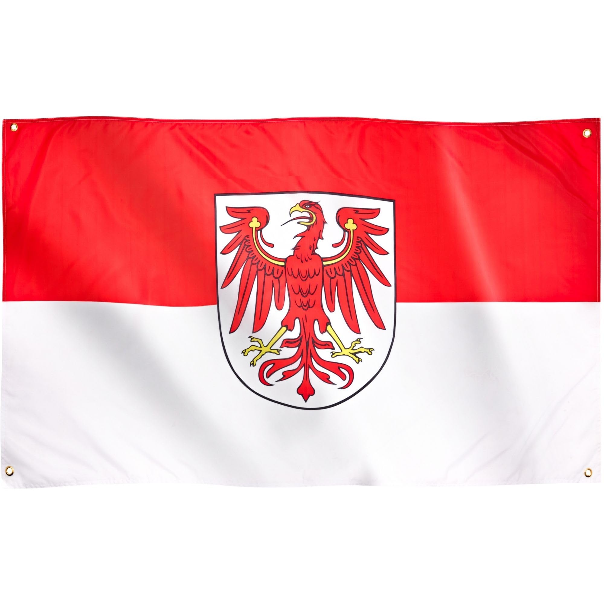 Runesol Brandenburg Flag, 91x152cm, 3ft x 5ft, Landesflagge Brandenburgs, 4 Grommets, Eyelet in Every Corner, Premium Flags, Inside, Outside, Vivid Colours — image 1