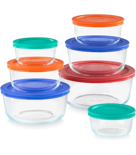 Juego De Recipientes Para Almacenamiento De Alimentos, Vidrio Tintado Pyrex Colors, Paquete De 6 | En Línea