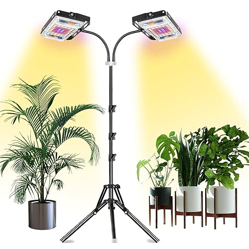 LBW Grow Light with Stand, Dual Head Full Spectrum 300W LED Floor Plant