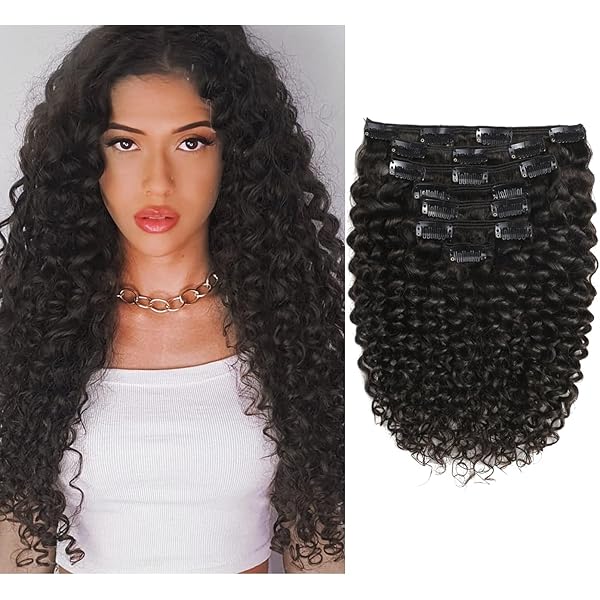 Amazon.com : Loxxy Jerry Curly Natural Black Color Clip in Human