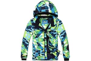 PHIBEE Big Boy's Waterproof Breathable Snowboard Ski Jacket