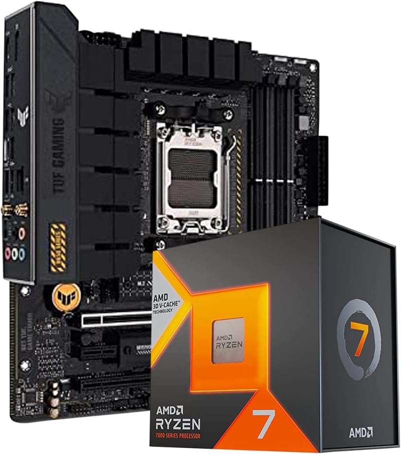 AMD Ryzen 7 7800X3D CPU & ASUS TUF B650M WIFI Motherboard Bundle - 8 Core 16