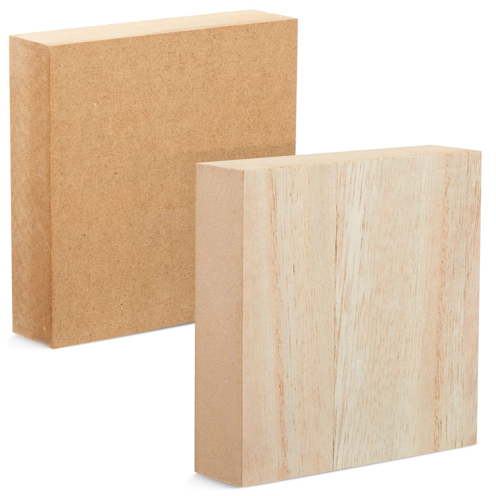 Bright Creations Unfinished MDF Wood Blocks for Crafts, 1 in Thick Wooden Square Blocks (4x4 inches) - Pack of 4 - Unfinished Wood