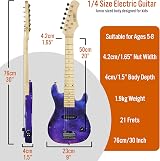 3rd Avenue 1/4 Size Kids Electric Guitar Purple Galaxy Pack 6 Months Lessons view 2