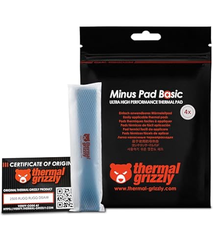 Thermal Grizzly Minus Pad Basic (2 Pack) - 100x100x2.0mm Thermal Pads For GPUs, SSDs, Electronics-591054