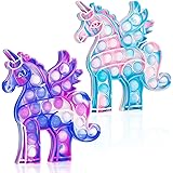 Hoofun Unicorn Fidget POP Toy: 2Pack Fidget Push Bubble Popper Toys,Stress Reliever Squeeze Unicorn Pop Bubble Toys, Anti-Anx