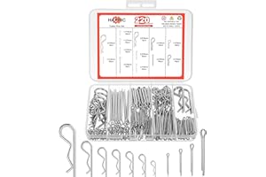 HAPRIC 220 Pcs 13 Size Hardware Pins Cotter Pin Assortment Kit 304 Stainless Steel R Clips Hardware Pins & Hairpin Cotter Pins Set for Trucks, Engine Repair