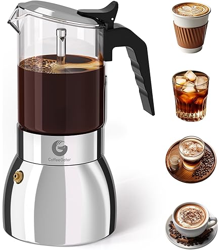 MOKA② Amazon.com: Coffee Gator 9 Cup Moka Pot and Gooseneck Kettle 34oz