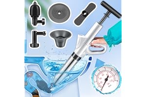 SOSFKIM Unclog Toilet Plunger - Drain Clog Remover, High-Pressure Air pump plunger, Drain Blaster with Real-Time Barometer Drain Snake Sink Plunger Plumbing Tools, Plungers for Bathroom, Toilet unclogger