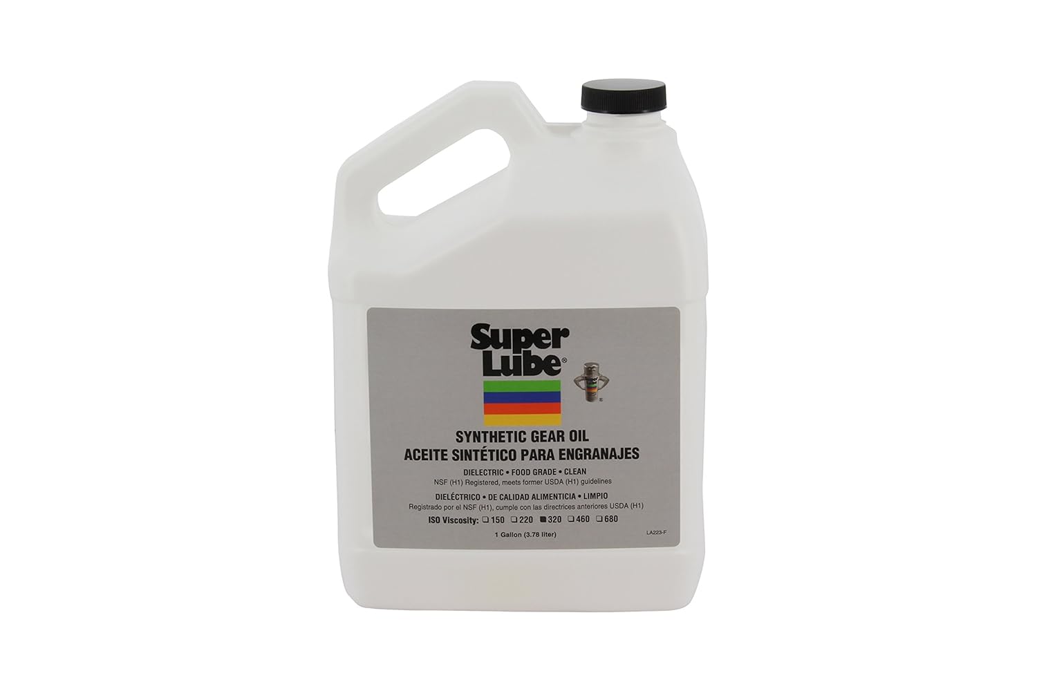 Super Lube 54301 Synthetic Gear Oil ISO 320, 1 gal Bottle,Translucent