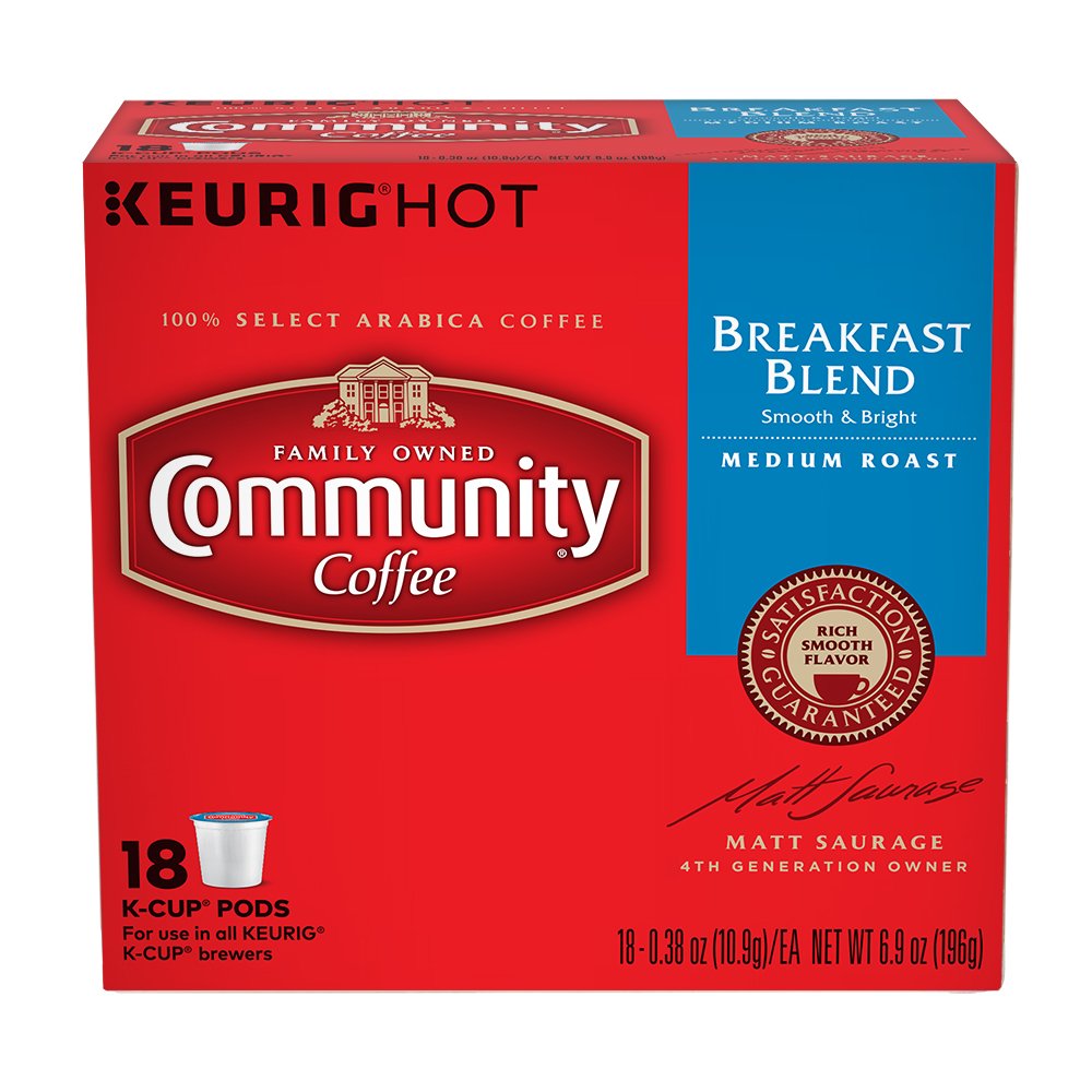 Community Coffee Breakfast Blend SingleServe Coffee, 18 Count on