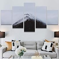 SIGNWIN 5 Panel Canvas Wall Art Monochromatic Mountains for Home Decorations Ready to Hang - 60