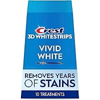 Crest 3D Whitestrips Classic Vivid At-home Teeth Whitening Kit, 6 Levels Whiter, 10 Treatments