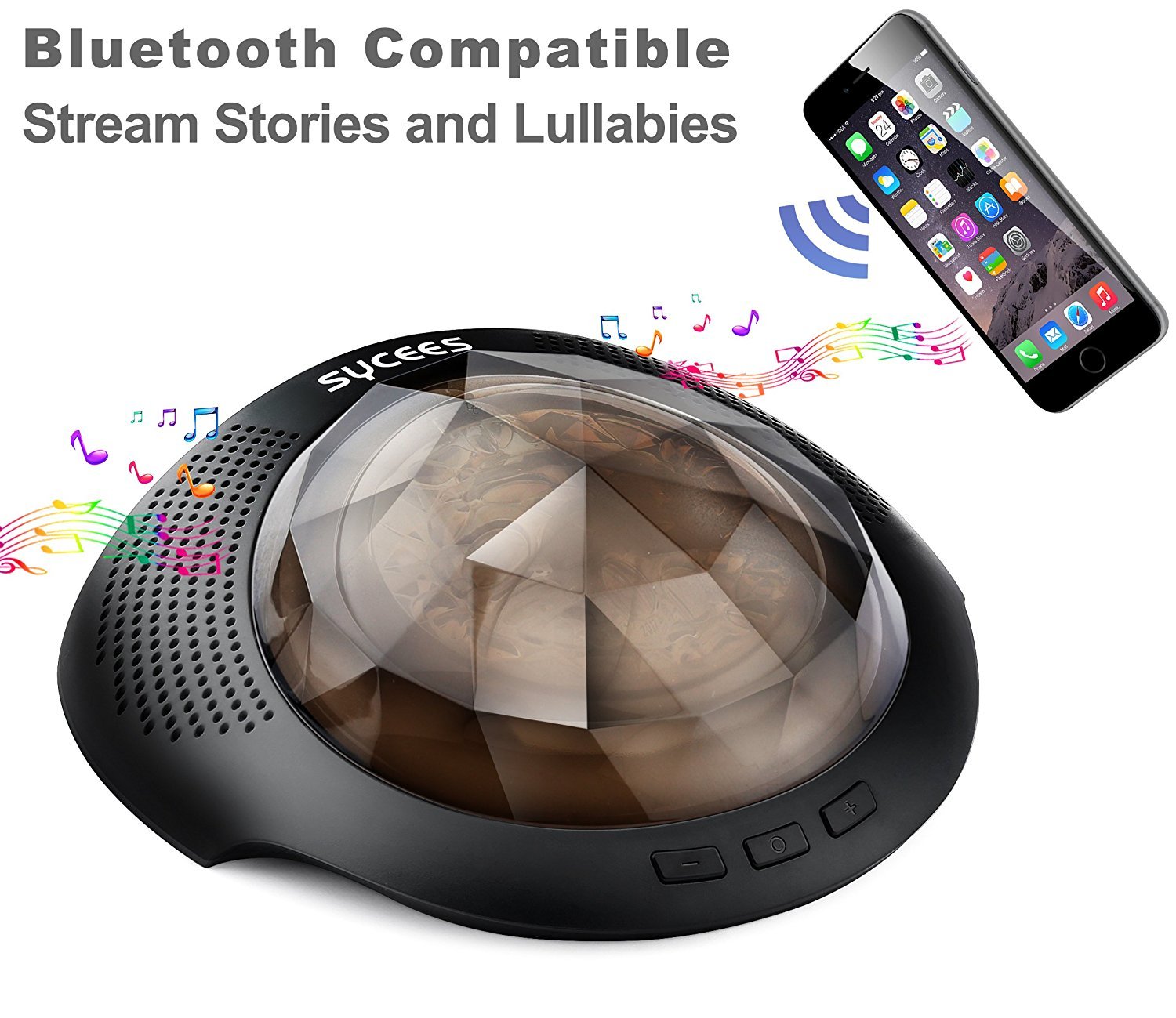 SYCEES Night Light Projector & Bluetooth Sound Machine with Remote