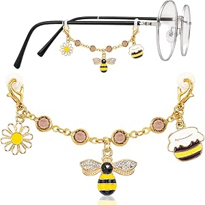 Mantveil 2 Pcs Glasses Charms Eyeglasses Chains for Women | Cute Western Butterfly Bee Dragon Sunglasses Charms for Glasses E