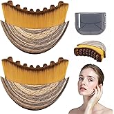 2 PCS Lymphatic Contour Face Brush, Manual Lymphatic Drainage Massager, Natural Makeup Brushes with Durable Soft Bristles, Hypoallergenic Ergonomic Facial Cleansing Brush for Sculpting