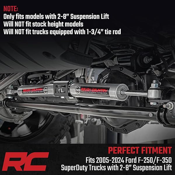 ROUGH COUNTRY N3 DUAL STEERING STABILIZER FOR 05-24 FORD SUPER DUTY – 8749130