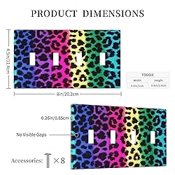 Rainbow Colorful Leopard 4 Gang Light Switch Cover