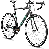 HILAND Road Bike, 700C Racing Bike for Adults, Aluminum Alloy City Commuter Bicycle with 14 Speeds for Men Women