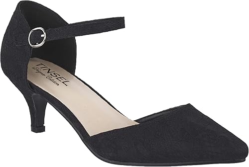 ladies navy kitten heel shoes