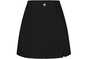 Belle Poque Women Corduroy Mini Skirt with Pockets Classic A-Line Fall Winter Basic Short Skirts