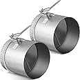 Therwen Backdraft Damper Duct Manual Volume Damper with Sleeve Stove Pipe Galvanized Sheet Adjustment Airflow Ducting Branch HVAC Air Balancing for Range Hoods, Fans(6 Inch, 2 Pcs)