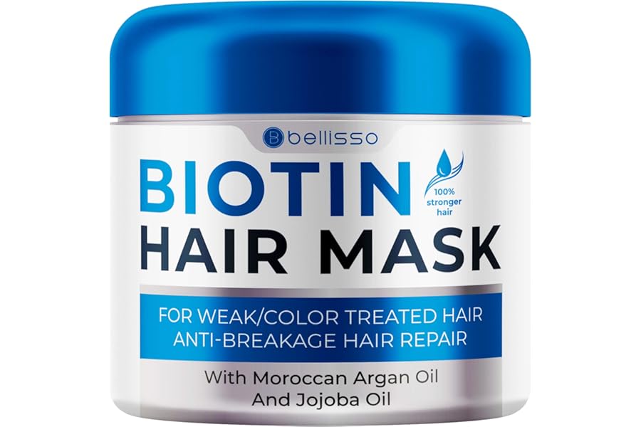 Biotin Hair Mask – Volume Boost and Deep Conditioner for Dry, Damaged Hair – Hydrating Repair Treatment for Women and Men – Moisture Conditioning for Curly Hair and Split Ends – Sulfate Paraben Free