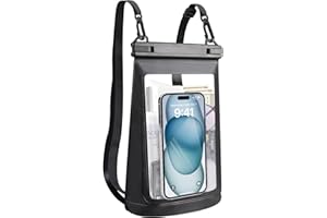 JZOCON 1.2L Waterproof Phone Pouch for iPhone 16 15 14 11 Pro Max & Galaxy S24 S21 - Floating Large Capacity Dry Bag Stores Sunscreen, Sunglasses - Oversized Waterproof Bag for Beach, Swimming, Kayaking