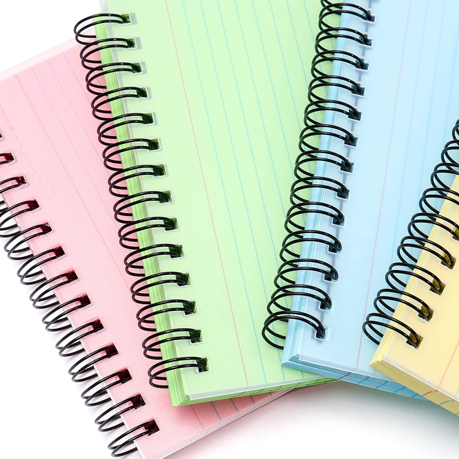 Koogel 3x5 Index Cards Ruled With Ring, 400 PCS Colored Spiral Flash Cards with Waterproof Covers, Heavy Weight Notecards with Spiral for Studying Learning Memory School College, 4 Colors