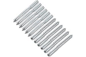 uxcell M6 Hanger Bolts Length 2-3/8"(60mm) Double Headed Bolts Self-Tapping Screw 6mm Wood Joint Furniture Legs 12pcs