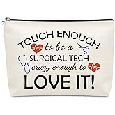 Sazuwu Surgical Technologist Makeup Bag Surgical Tech Week Gifts Medical Worker Organizer Cosmetic Bag Nurse Accessories for Work Toiletry Pouch Birthday Graduation Present