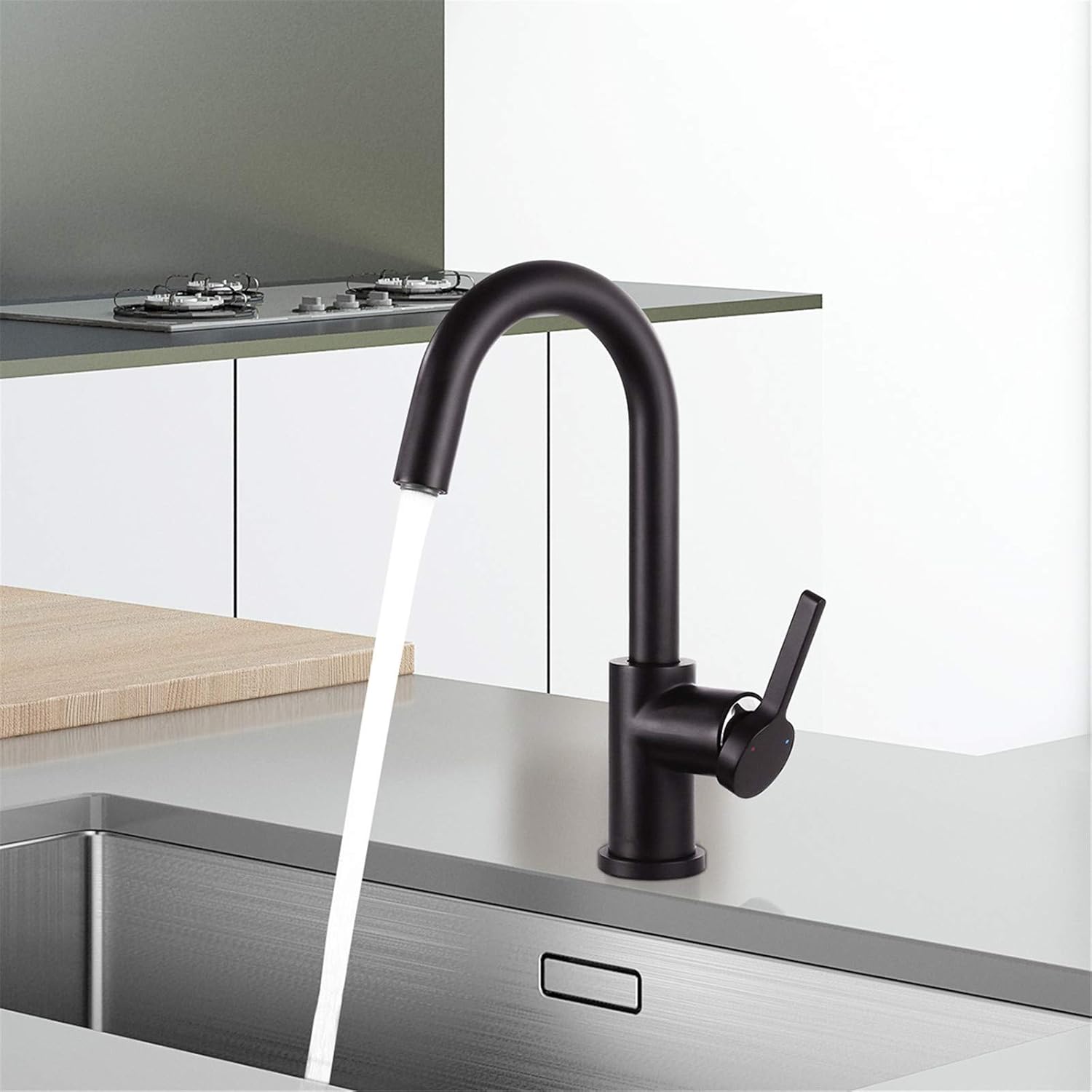 AguaStella AS1010MB Matte Black Bar Faucet or Prep Kitchen Sink Faucet with Single Handle - - 