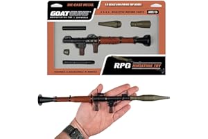 GOAT GUNS GoatGuns Miniature RPG Model Black | 1:4 Scale Diecast Metal + Real Wood Build Kit