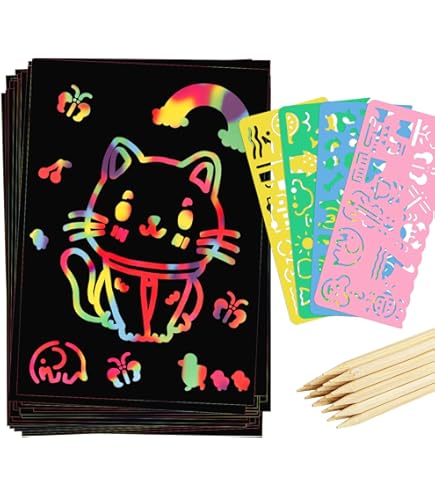 Générique Scratch Paper Note, Rainbow Art Set, 6.3x9.05