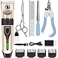 LCD Display Cordless Pet Grooming Clippers Professional Pet Hair Clippers Detachable Blade with 4 Comb Guides for Small Mediu
