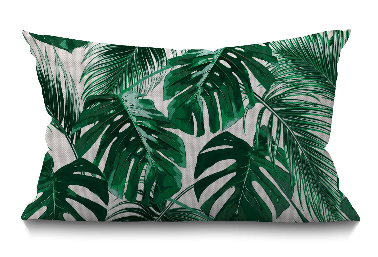BGBDEIA Farmhouse Cushion Cover Tropical Palm Leaves 12" x 20" Lumbar Pillow Covers Home Decorative Cotton Linen Pillow Covers for Sofa Couch Housewarming Gifts Family Room Décor 30 x 50 cm