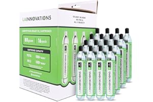 LA INNOVATIONS 88g CO2 Cartridges for Airsoft Gun & BB Guns - 88 Gram CO2 Cartridge with Protective End Cap, CO2 Airsoft Rifles Up to 1800+ Shots, CO2 Airsoft Pistol Up to 1000+ Shots (Pack Size Option: 2, 4, 8, 16)