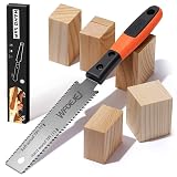 Japanese Hand Saw, 6-Inch Double-Edge Pull Saw, SK5 Flexible Blade,11/17 TPI Blade with Soft Grip Handle for Hardwood & Softwood Woodworking (Japanese Hand Saw)