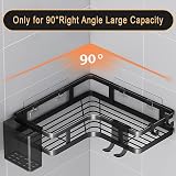 ZVZM Corner Shower Caddy 2 Pack Rustproof 90 Degree No Drill Shelf Black view 4